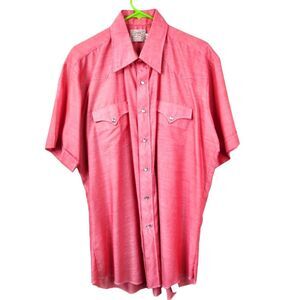 H Bar C Ranchwear Permanent Press Long Tail Short Sleeve Pearl Snap Shirt 17